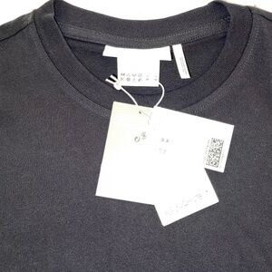 NWT H&M Mens Blank Staples Organic Cotton Black Minimalist Tee Shirt - Medium